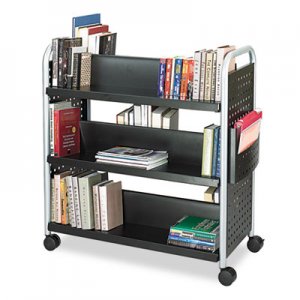 Safco 5335BL Scoot Book Cart, Six-Shelf, 41-1/4w x 17-3/4d x 41-1/4h, Black