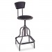 Safco 6664 Diesel Series Industrial Stool w/Back, High Base, Pewter Leather Seat/Back Pad