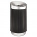 Safco 9799BL At-Your-Disposal Vertex Receptacle, Round, Polyethylene, 38gal, Black/Chrome