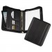 Samsill 15650 Professional Zippered Pad Holder/Ring Binder, Pockets, Writing Pad, Vinyl Black