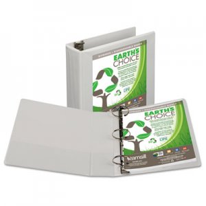 Samsill 18987 Earth's Choice Biobased + Biodegradable Round Ring View Binder, 3" Cap, White