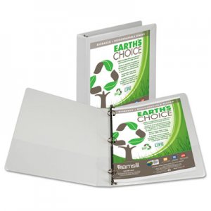 Samsill 18937 Earth's Choice Biobased + Biodegradable Round Ring View Binder, 1" Cap, White