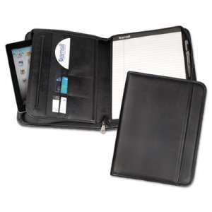 Samsill 70820 Professional Zippered Pad Holder, Pockets/Slots, Writing Pad, Black