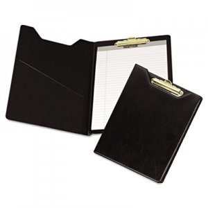 Samsill 71410 Value Padfolio, Heavyweight Sealed Vinyl, Brass Clip, Inside Front Pocket, Black