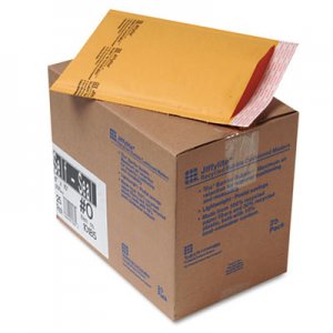 Sealed Air 10185 Jiffylite Self-Seal Mailer, Side Seam, #0, 6 x 10, Golden Brown, 25/Carton