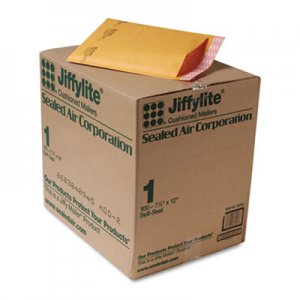 Sealed Air 39092 Jiffylite Self-Seal Mailer, Side Seam, #1, 7 1/4 x 12, Golden Brown, 100/Carton