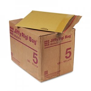Sealed Air 89314 Jiffy Rigi Bag Mailer, Side Seam, #5, 10 1/2 x 14, Golden Brown, 150/Carton