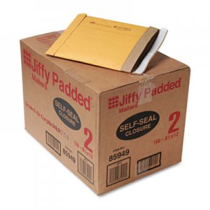 Sealed Air 67068 Jiffy Padded Self-Seal Mailer, Side Seam, #2, 8 1/2x12, Gold Brown, 100/Carton
