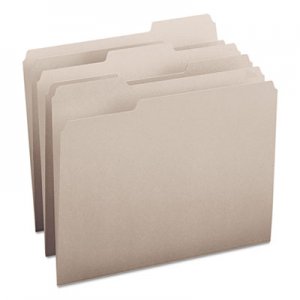 Smead 12343 File Folders, 1/3 Cut Top Tab, Letter, Gray, 100/Box