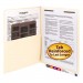 Smead 34100 Reinforced End Tab Pocket Folder, Fastener, Straight Cut, Letter, Manila, 50/Box