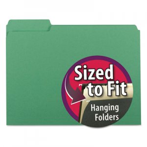 Smead 10247 Interior File Folders, 1/3 Cut Top Tab, Letter, Green, 100/Box