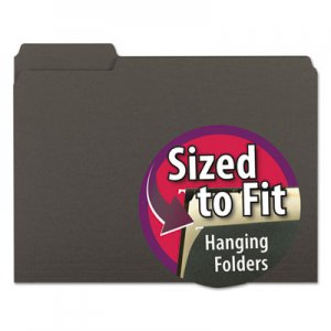 Smead 10243 Interior File Folders, 1/3 Cut Top Tab, Letter, Black, 100/Box