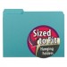 Smead 10235 Interior File Folders, 1/3 Cut Top Tab, Letter, Aqua, 100/Box