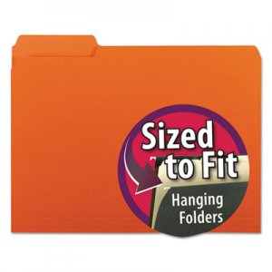 Smead 10259 Interior File Folders, 1/3 Cut Top Tab, Letter, Orange, 100/Box