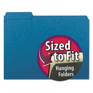Smead 10287 Interior File Folders, 1/3 Cut Top Tab, Letter, Sky Blue, 100/Box