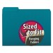 Smead 10291 Interior File Folders, 1/3 Cut Top Tab, Letter, Teal 100/Box