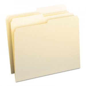 Smead 10320 File Folders, 1/2 Cut, One-Ply Top Tab, Letter, Manila, 100/Box