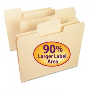 Smead 10301 SuperTab File Folders, 1/3 Cut Top Tab, Letter, Manila, 100/Box