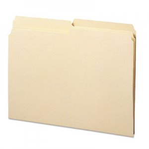 Smead 10326 Folders, 1/2 Cut Assorted, Reinforced Top Tab, Letter, Manila, 100/Box