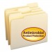 Smead 10338 Antimicrobial One-Ply File Folders, 1/3 Cut Top Tab, Letter, Manila, 100/Box