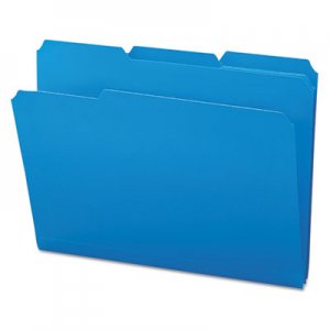Smead 10503 Waterproof Poly File Folders, 1/3 Cut Top Tab, Letter, Blue, 24/Box