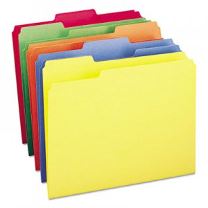 Smead 11943 File Folders, 1/3 Cut Top Tab, Letter, Bright Assorted Colors, 100/Box
