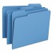 Smead 12043 File Folders, 1/3 Cut Top Tab, Letter, Blue, 100/Box