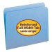 Smead 12010 File Folders, Straight Cut, Reinforced Top Tab, Letter, Blue, 100/Box