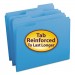 Smead 12034 File Folders, 1/3 Cut, Reinforced Top Tab, Letter, Blue, 100/Box