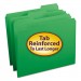 Smead 12134 File Folders, 1/3 Cut, Reinforced Top Tab, Letter, Green, 100/Box