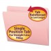 Smead 12610 File Folders, Straight Cut, Reinforced Top Tab, Letter, Pink, 100/Box
