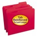 Smead 12734 File Folders, 1/3 Cut, Reinforced Top Tab, Letter, Red, 100/Box