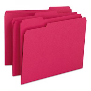 Smead 12743 File Folders, 1/3 Cut Top Tab, Letter, Red, 100/Box