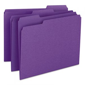 Smead 13043 File Folders, 1/3 Cut Top Tab, Letter, Purple, 100/Box