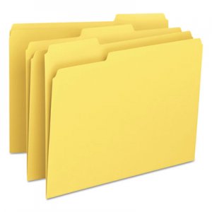 Smead 12943 File Folders, 1/3 Cut Top Tab, Letter, Yellow, 100/Box