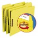 Smead 12940 Folders, Two Fasteners, 1/3 Cut Assorted Top Tab, Letter, Yellow, 50/Box