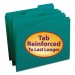 Smead 13134 File Folders, 1/3 Cut, Reinforced Top Tab, Letter, Teal, 100/Box