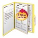 Smead 13704 Top Tab Classification Folder, One Divider, Four-Section, Letter, Yellow, 10/Box