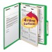 Smead 13702 Top Tab Classification Folder, One Divider, Four-Section, Letter, Green, 10/Box