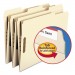 Smead 14547 Folders, Two Fasteners, 1/3 Cut Assorted Top Tabs, Letter, Manila, 50/Box