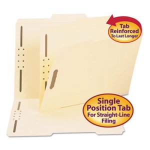 Smead 14580 Folder, Two Fasteners, 2/5 Cut Right Center, Top Tab, Letter, Manila, 50/Box