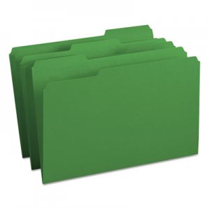 Smead 17143 File Folders, 1/3 Cut Top Tab, Legal, Green, 100/Box