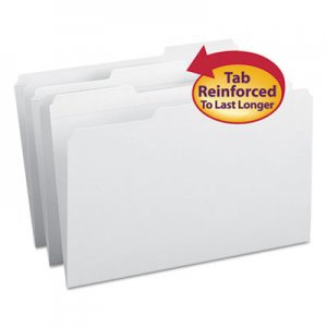 Smead 17834 File Folders, 1/3 Cut, Reinforced Top Tab, Legal, White, 100/Box