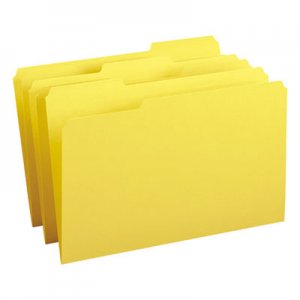 Smead 17943 File Folders, 1/3 Cut Top Tab, Legal, Yellow, 100/Box