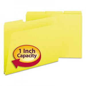 Smead 21562 Recycled Folders, One Inch Expansion, 1/3 Top Tab, Letter, Yellow, 25/Box