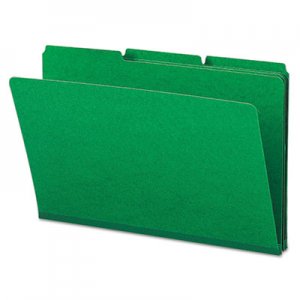Smead 22546 Recycled Folder, One Inch Expansion, 1/3 Cut Top Tab, Legal, Green, 25/Box