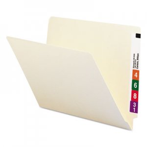 Smead 24100 Shelf Folders, Straight Cut, Single-Ply End Tab, Letter, Manila, 100/Box