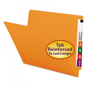 Smead 25510 Colored File Folders, Straight Cut, Reinforced End Tab, Letter, Orange, 100/Box