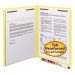 Smead 25940 Two-Inch Capacity Fastener Folders, End Tab, Straight, Letter, Yellow, 50/Box