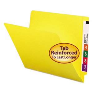 Smead 25910 Colored File Folders, Straight Cut, Reinforced End Tab, Letter, Yellow, 100/Box